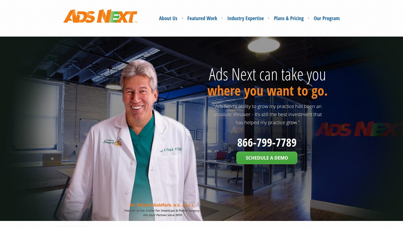 The home page of adsnext.com
