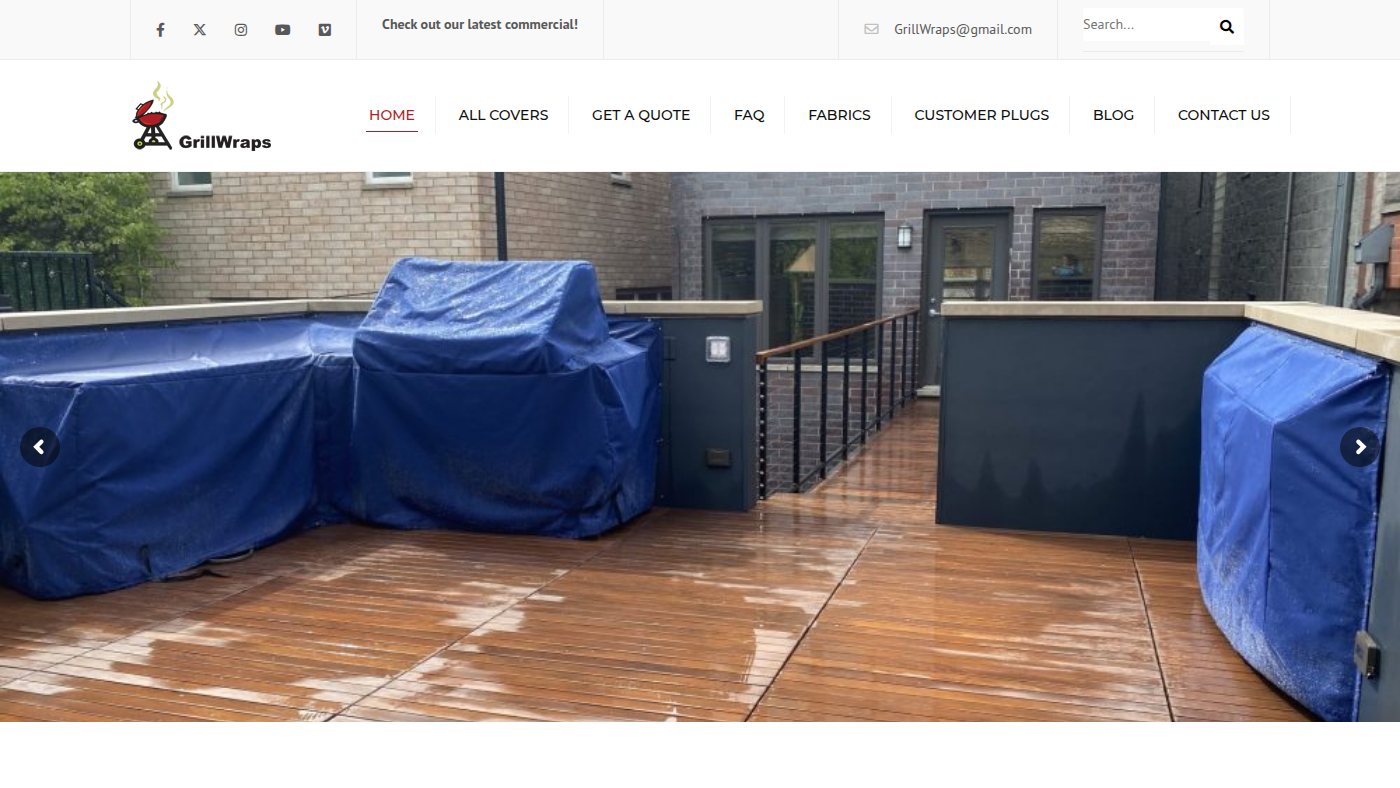 The home page of grillwraps.com