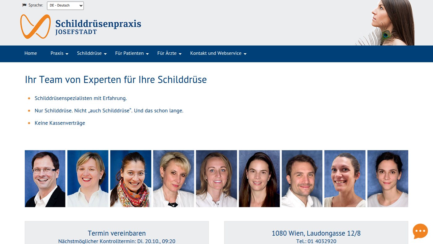 The home page of schilddruesenpraxis.at