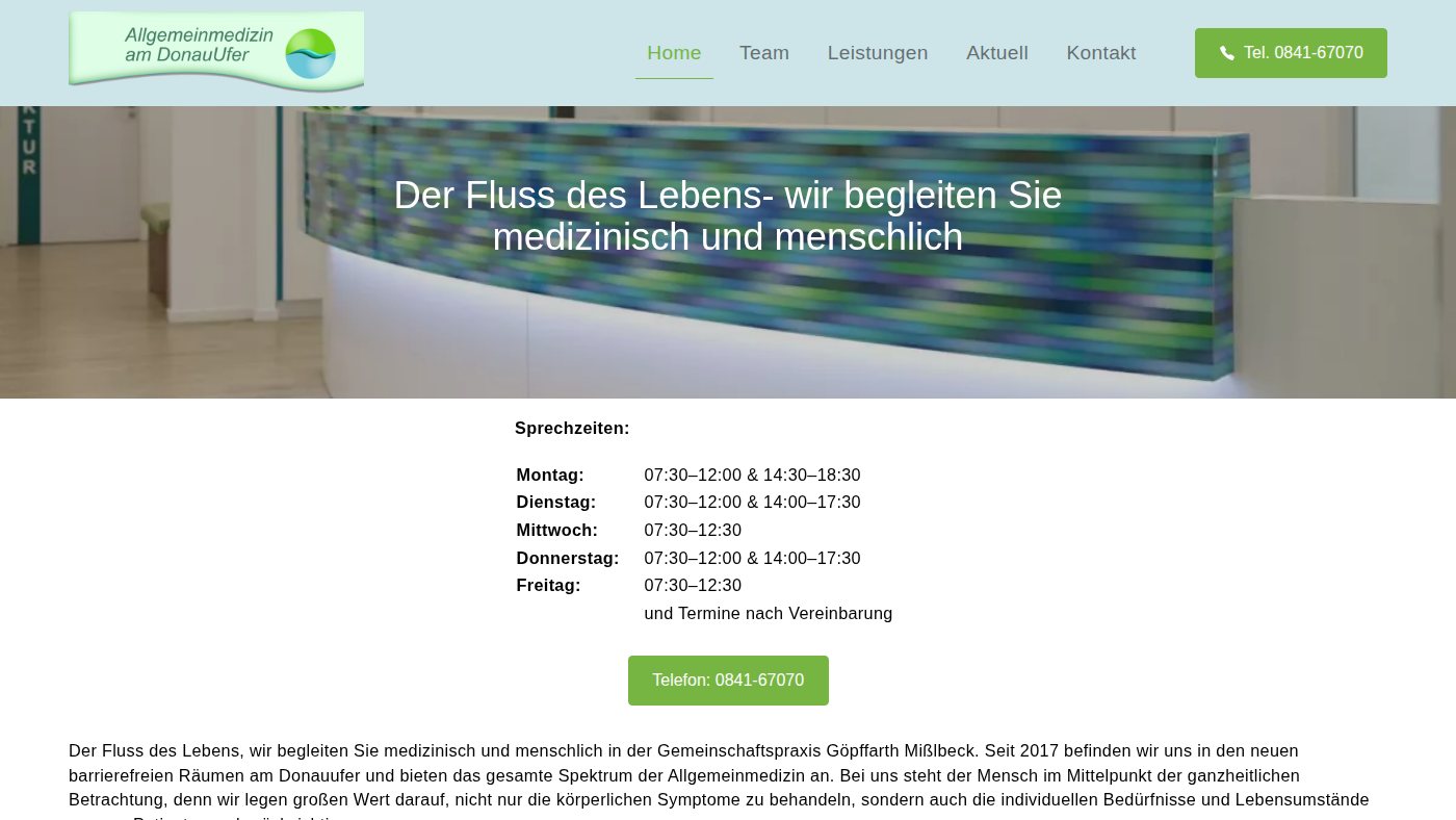 The home page of allgemeinmedizin-donauufer.de