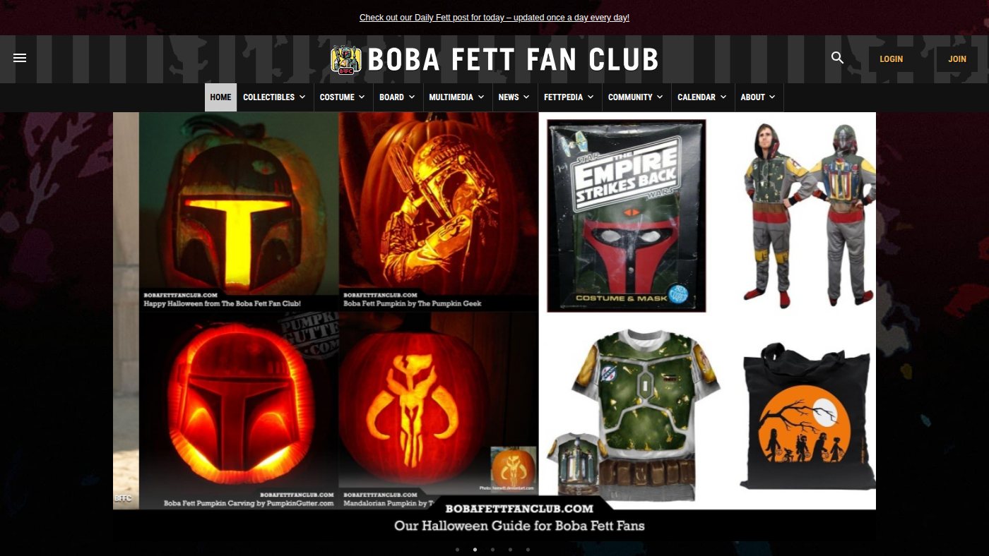 The home page of bobafettfanclub.com