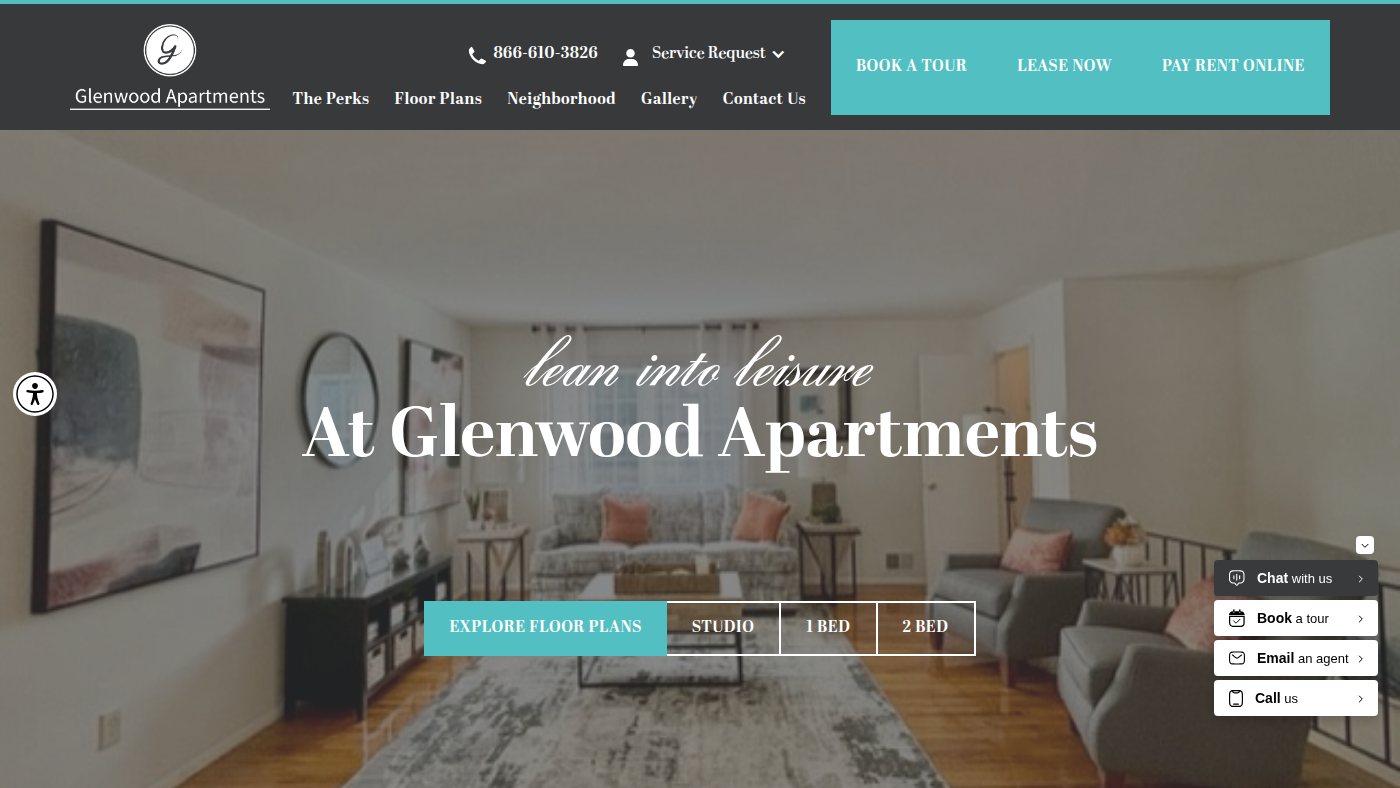 The home page of glenwoodapartments.com