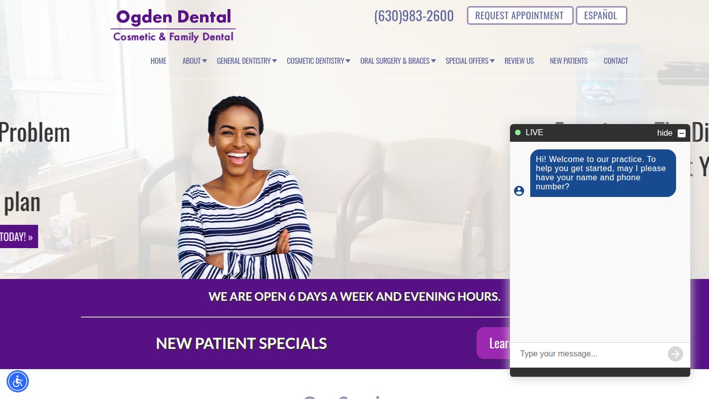 The home page of ogdendental.com