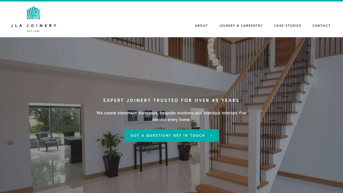 The home page of jlajoinery.co.uk