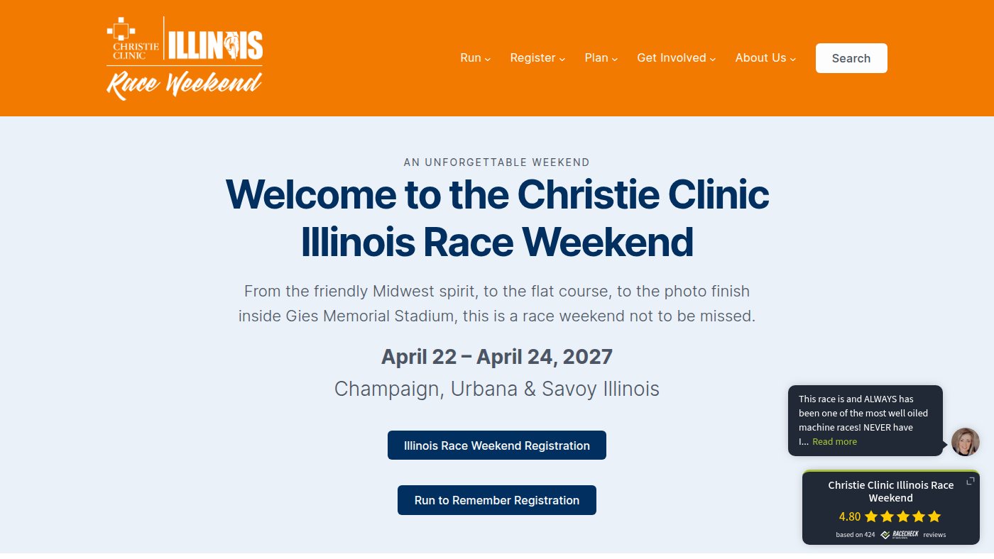 The home page of illinoismarathon.com