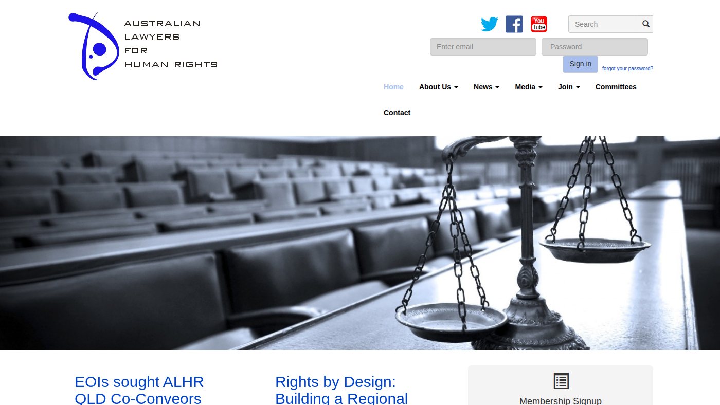 The home page of alhr.org.au