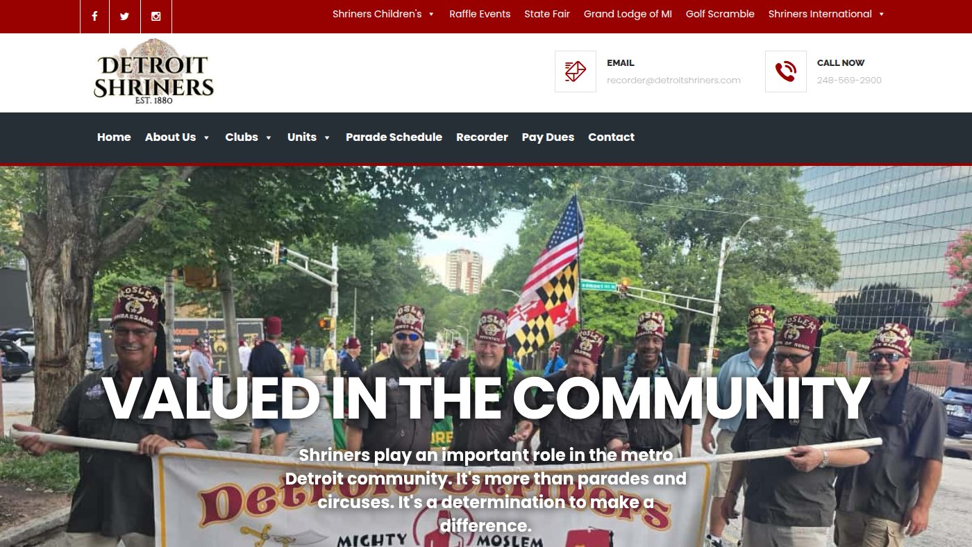 The home page of detroitshriners.com