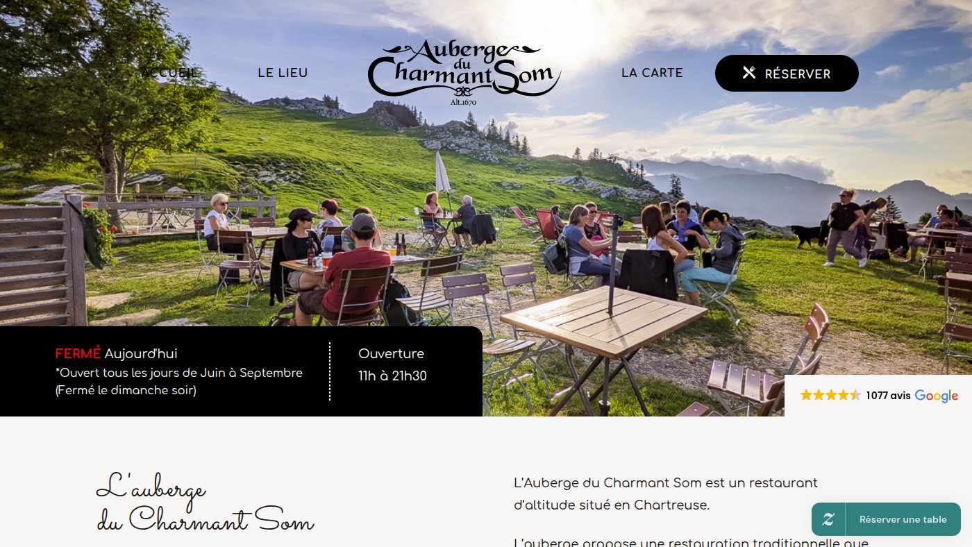 The home page of aubergeducharmantsom.com
