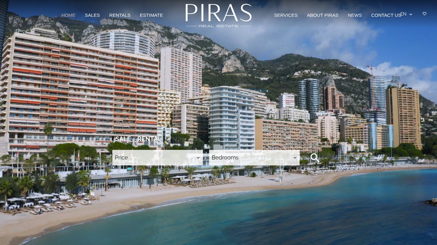 The home page of pirasimmobilier.com