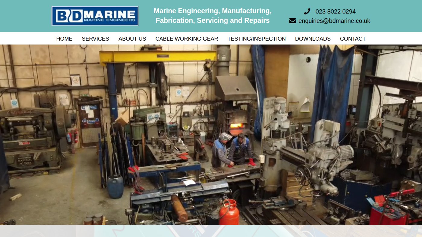 The home page of bdmarine.co.uk