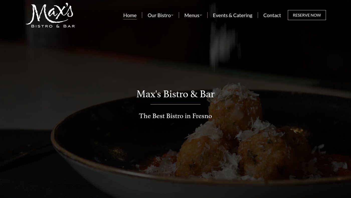 The home page of maxsbistro.com