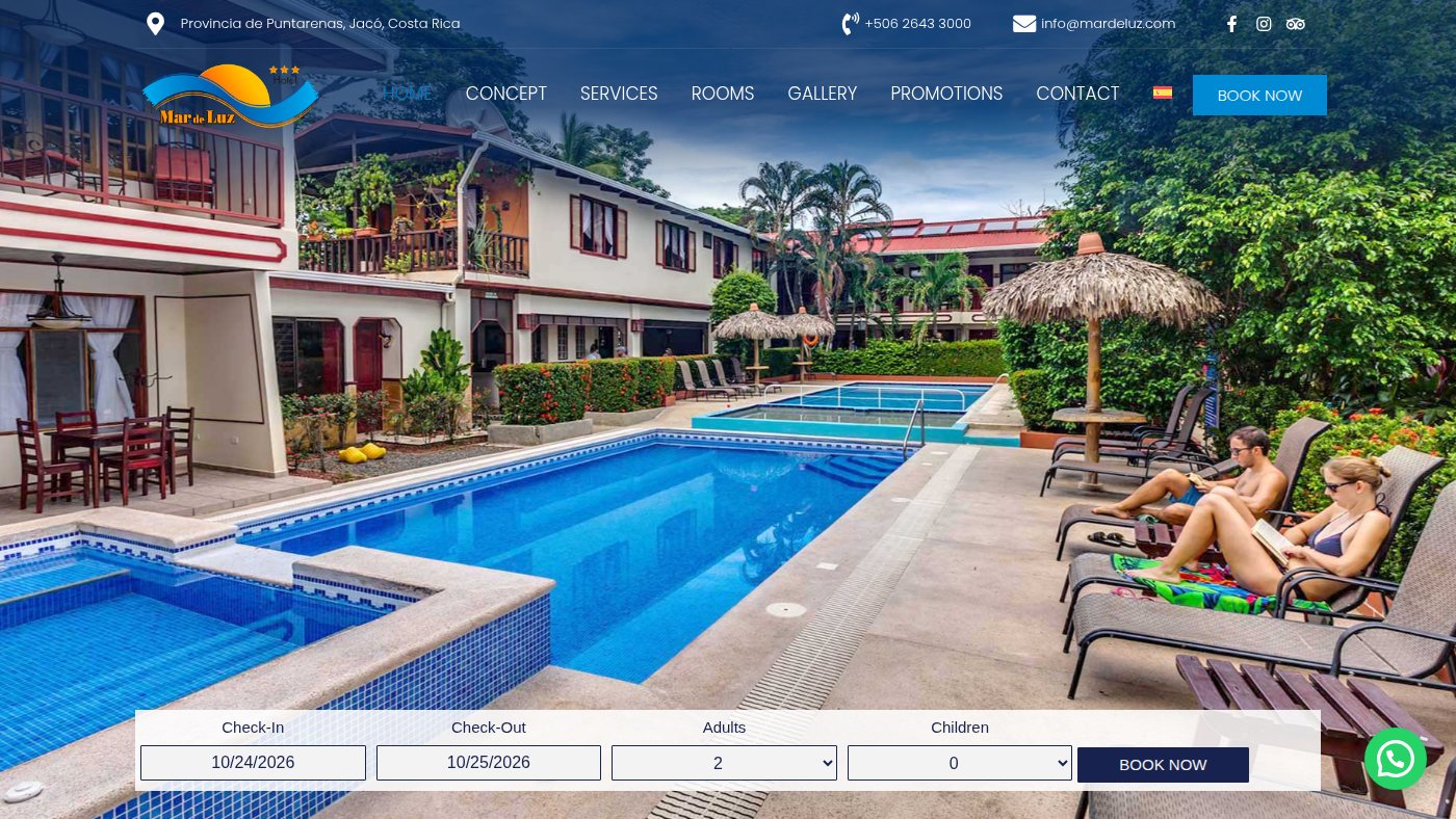 The home page of mardeluz.com