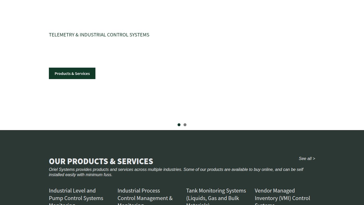 The home page of orielsystems.com