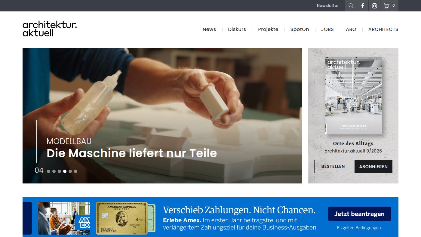 The home page of architektur-aktuell.at