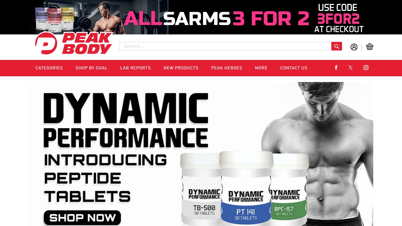 The home page of peakbody.co.uk