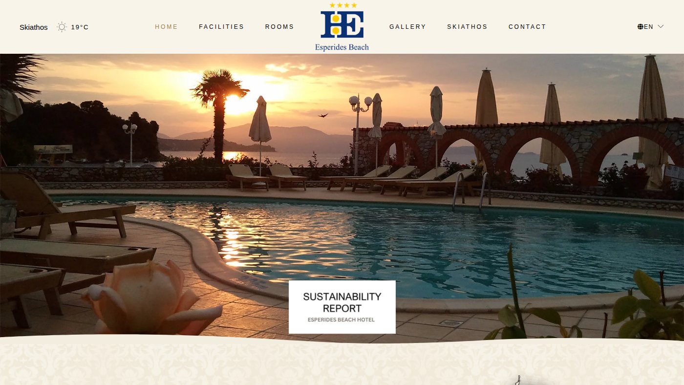 The home page of esperidesbeach.gr