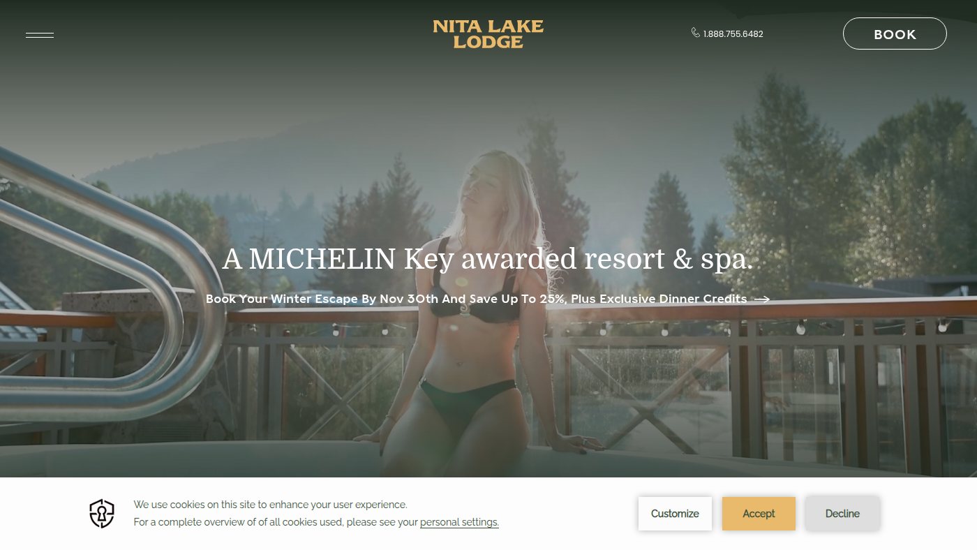 The home page of nitalakelodge.com
