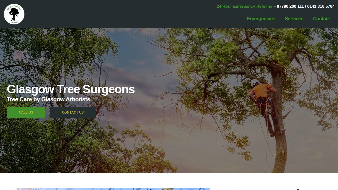 The home page of glasgow-arborists.co.uk