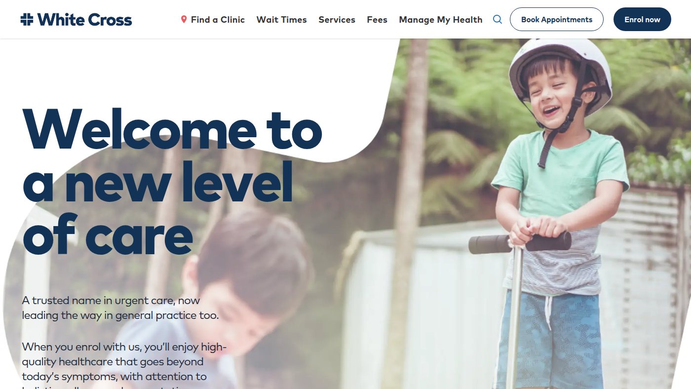 The home page of whitecross.co.nz