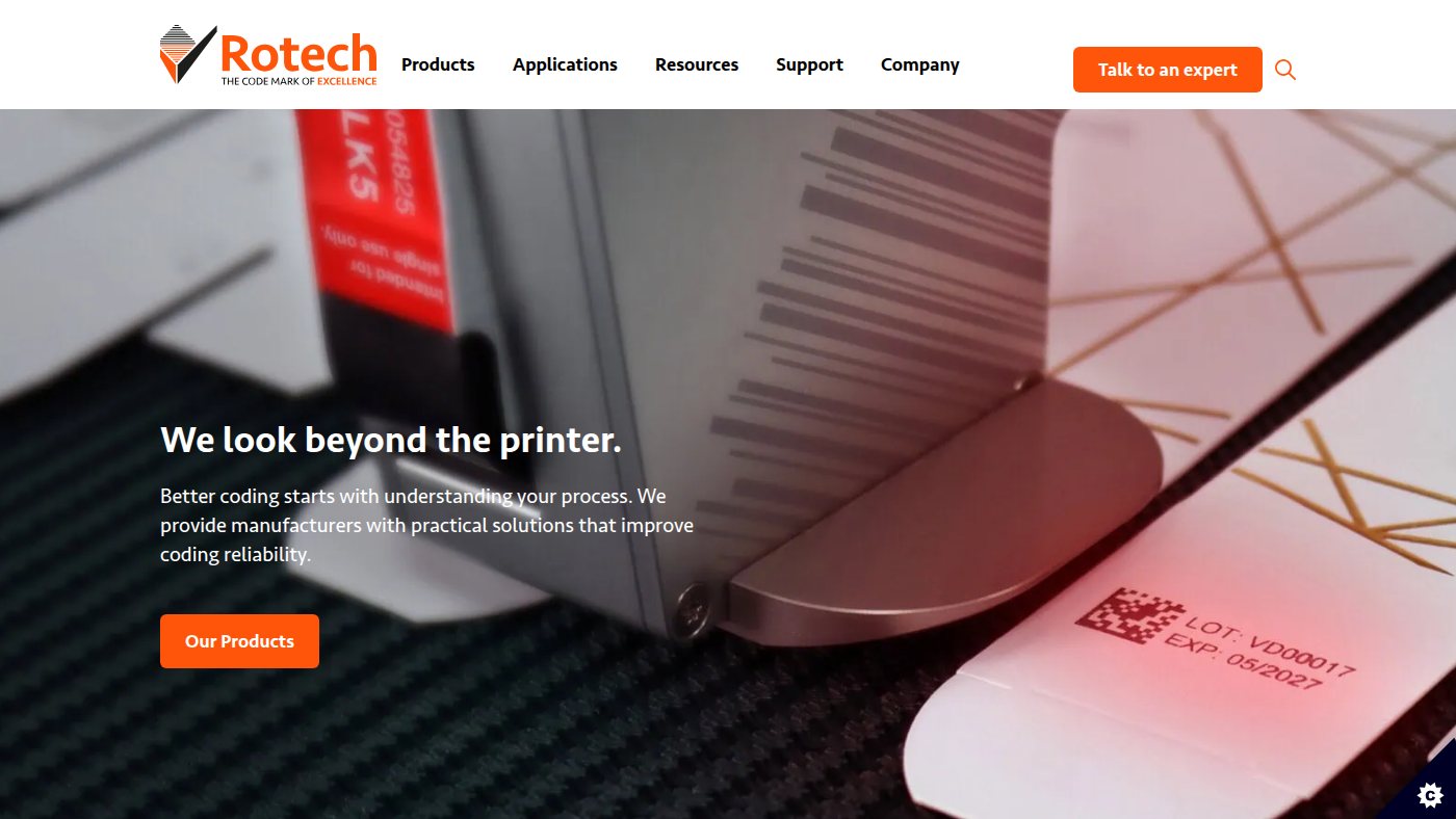 The home page of rotechmachines.com