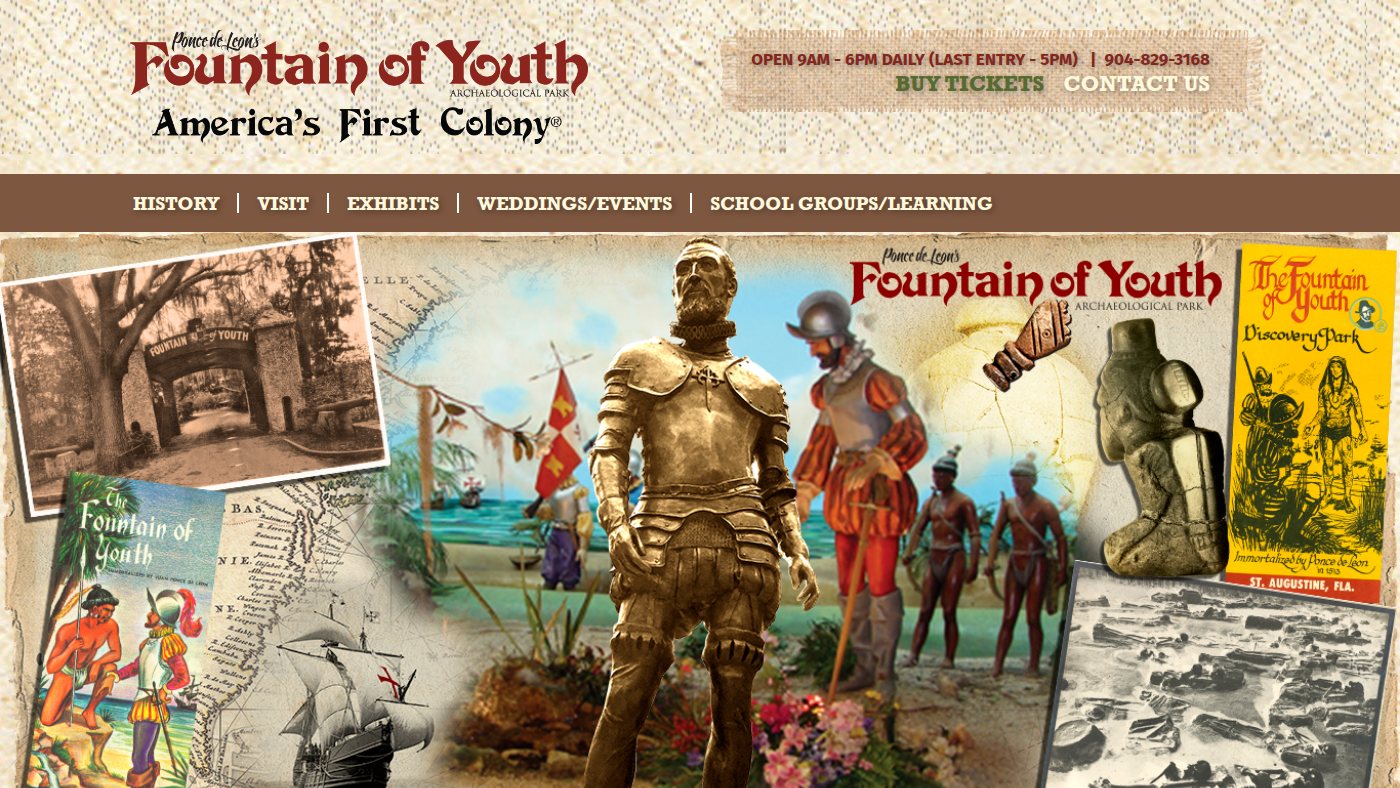 The home page of fountainofyouthflorida.com