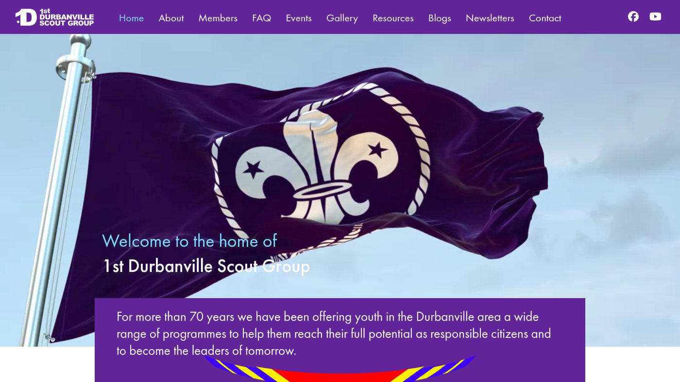 The home page of durbanvillescouts.org.za