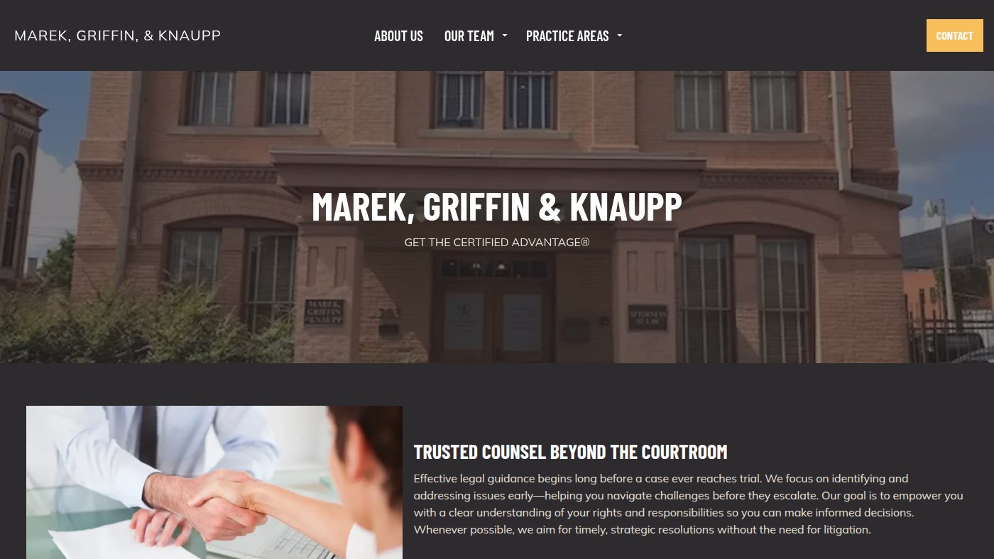 The home page of lawmgk.com