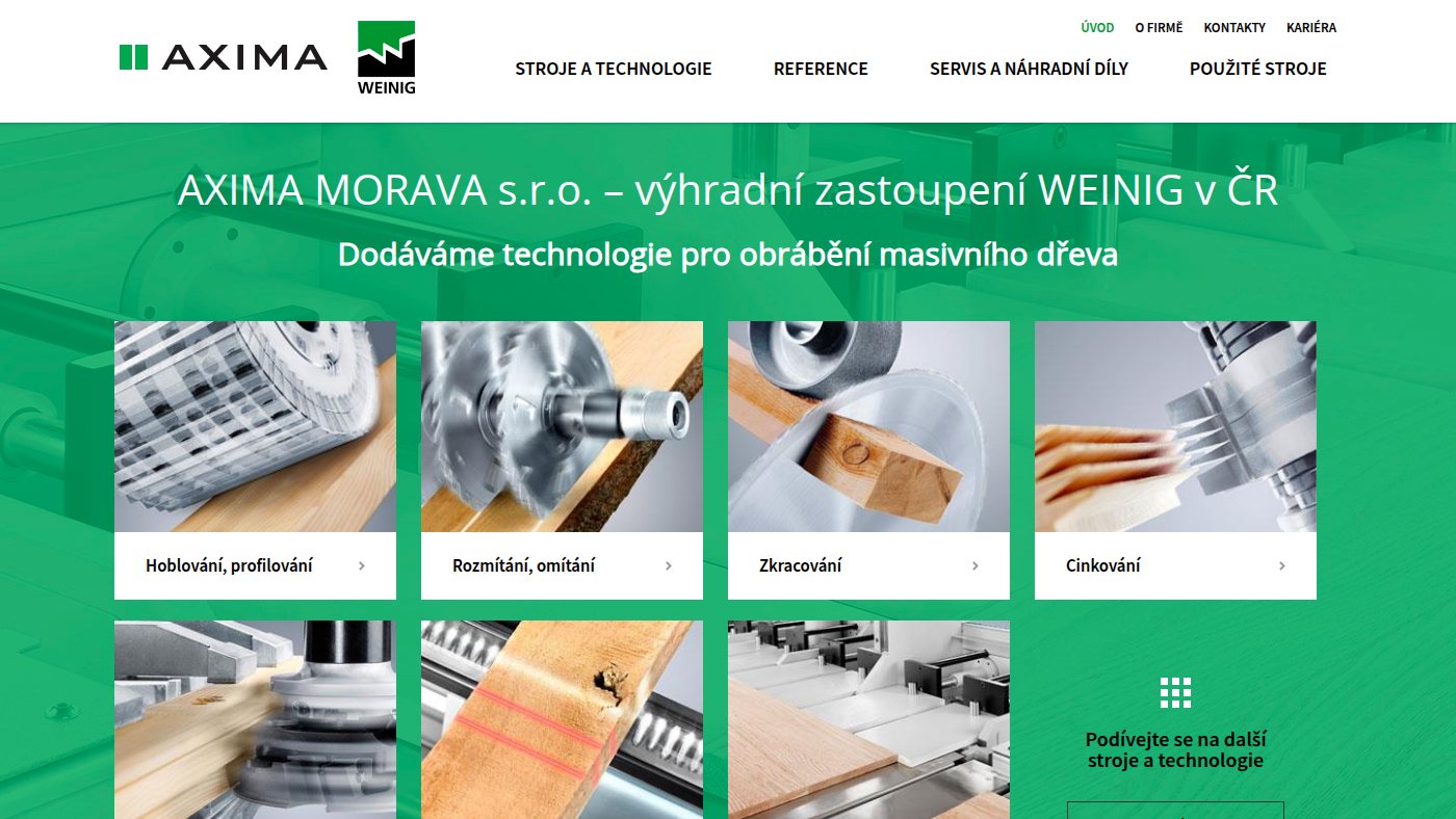 The home page of aximamorava.cz