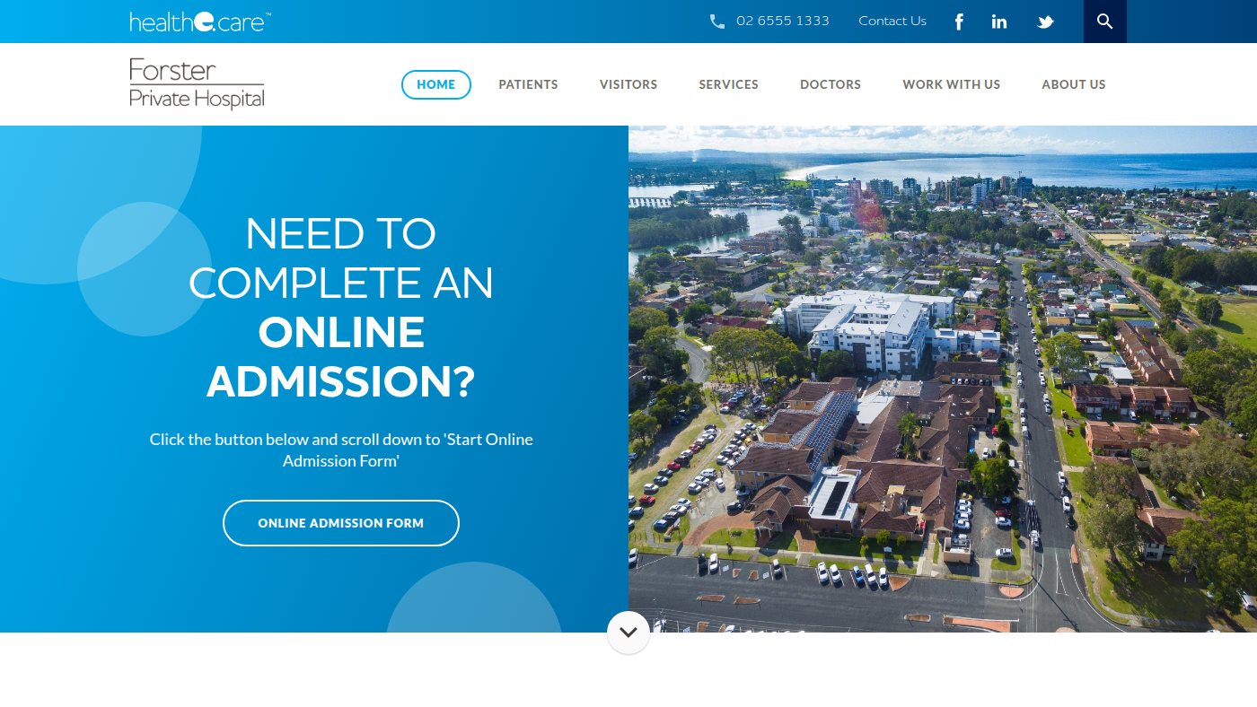 The home page of forsterprivate.com.au