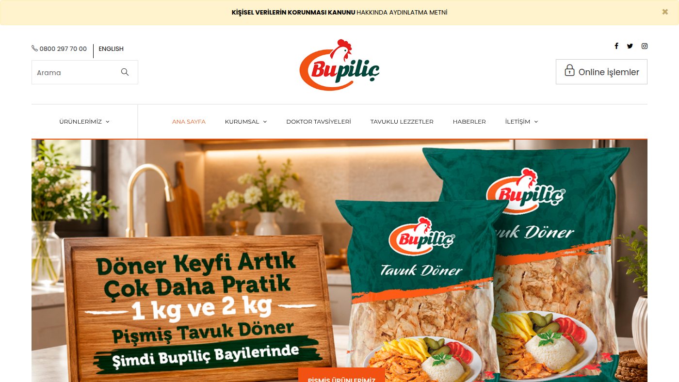 The home page of bupilic.com.tr