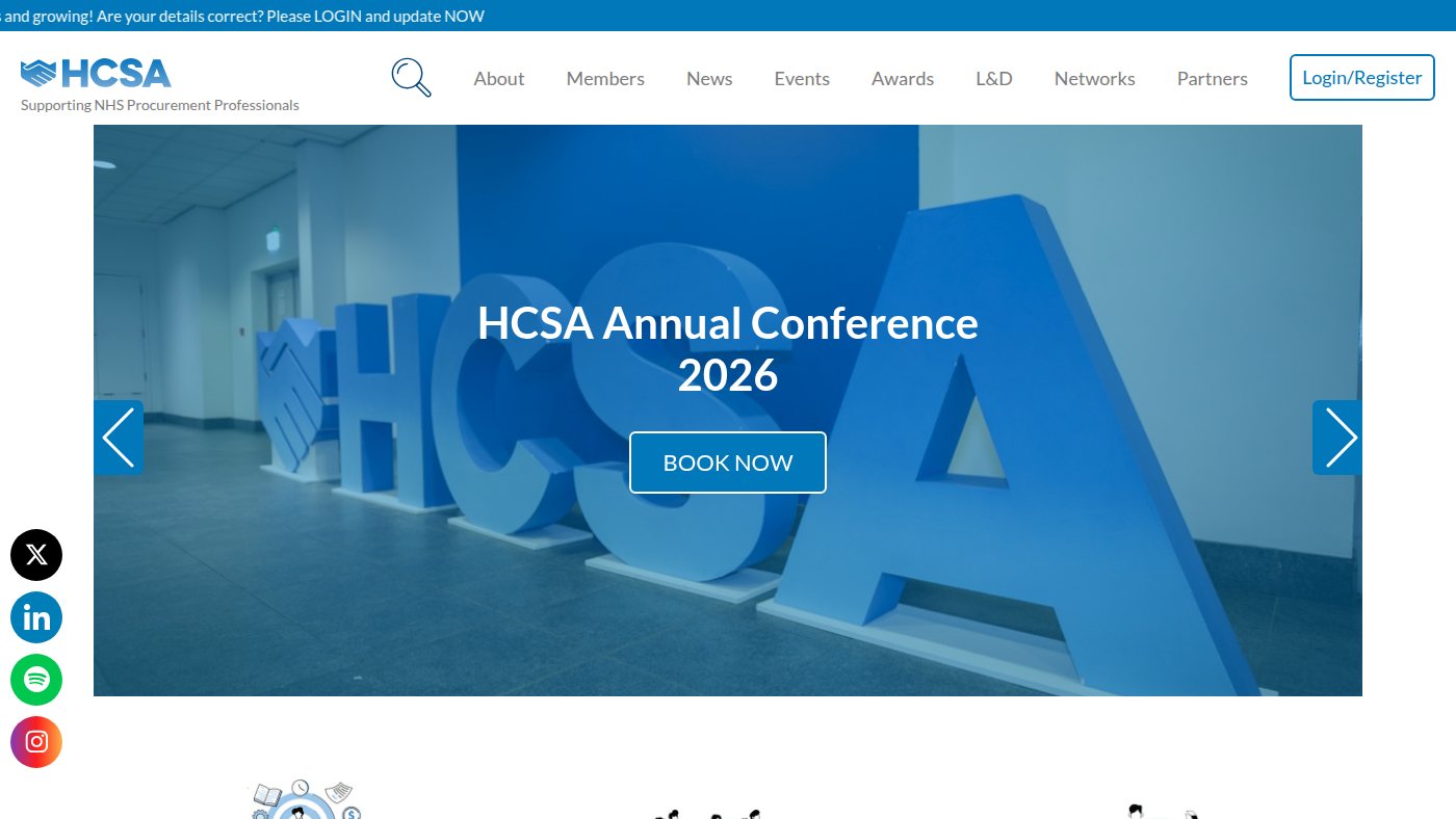 The home page of nhsprocurement.org.uk