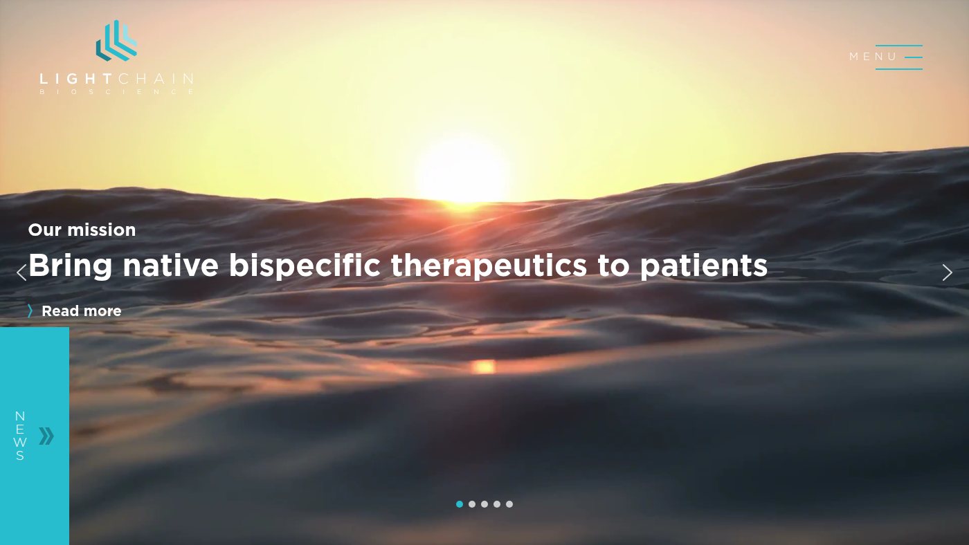The home page of lightchainbio.com