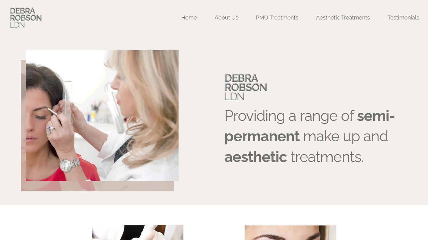 The home page of debrarobsonldn.co.uk