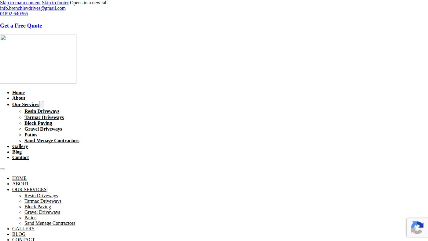 The home page of brenchleydriveways.co.uk