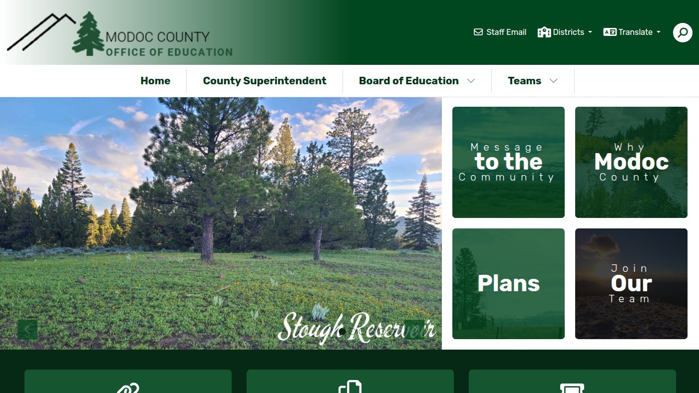 The home page of modoccoe.k12.ca.us