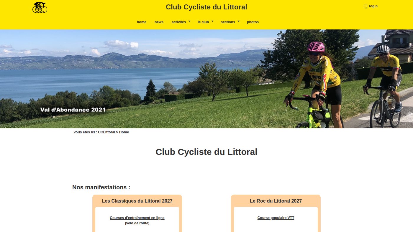 The home page of cclittoral.ch