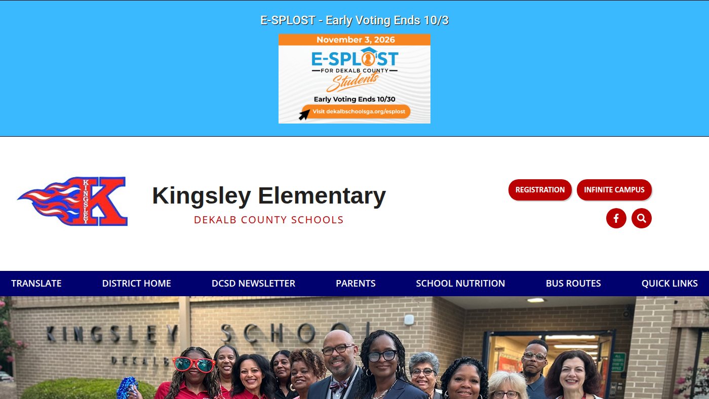 The home page of kingsleyes.dekalb.k12.ga.us