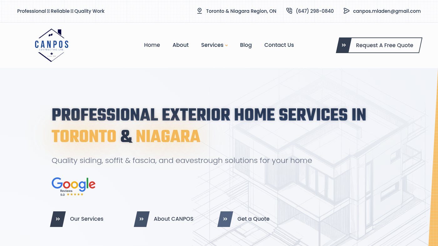 The home page of canpos.ca