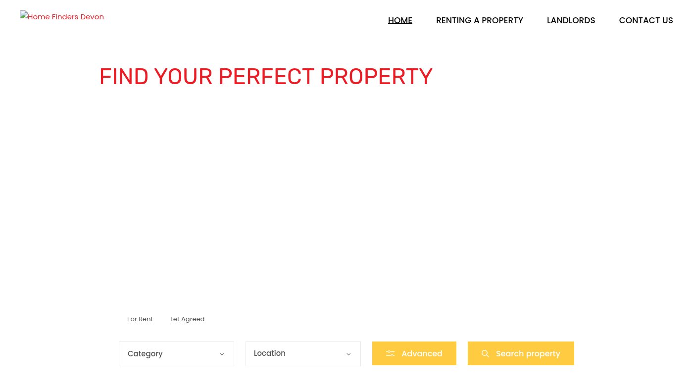 The home page of homefindersdevon.co.uk