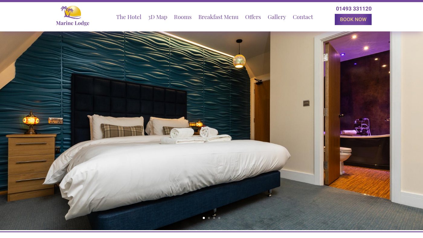 The home page of marinelodge.co.uk