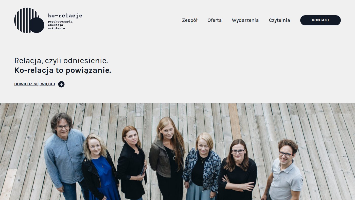 The home page of ko-relacje.pl