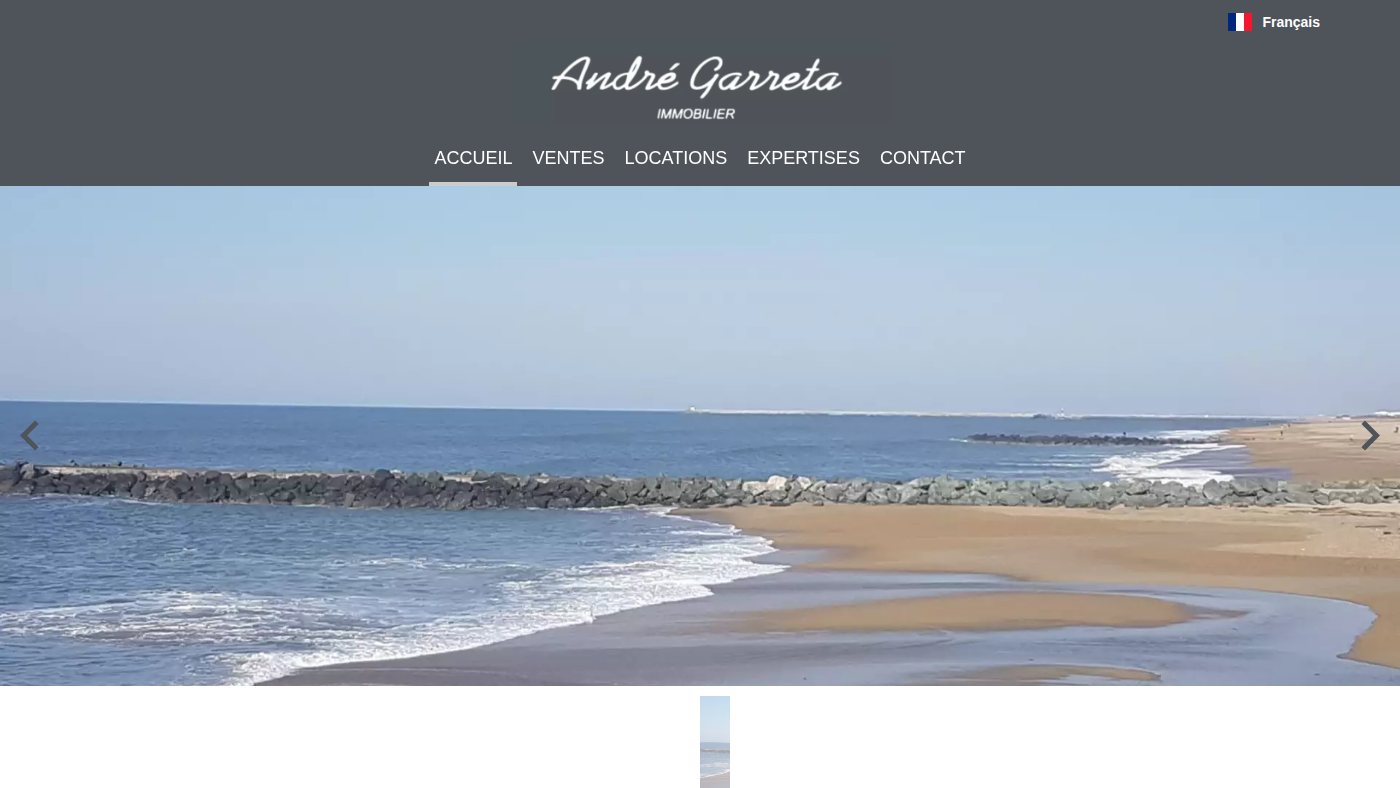 The home page of garreta-immobilier.com