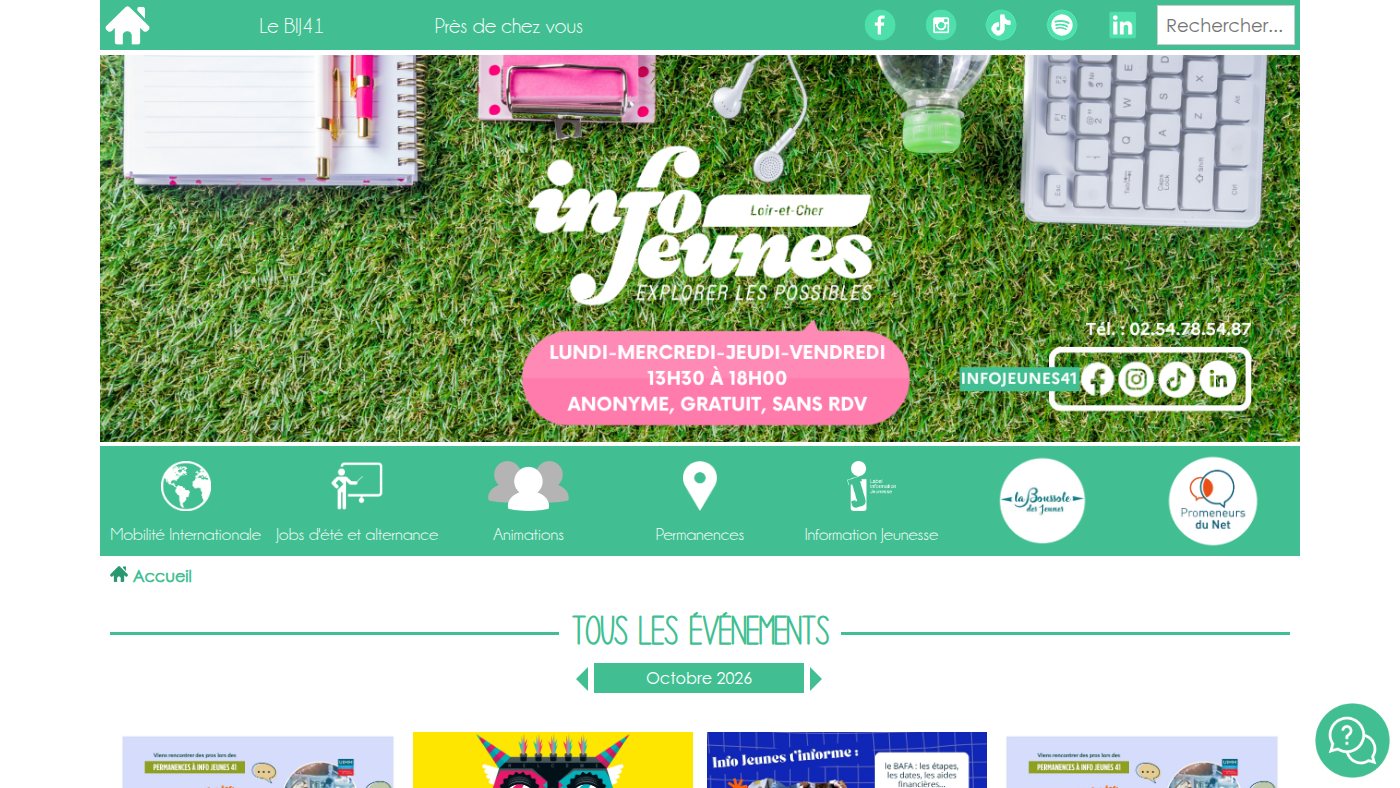 The home page of infojeune41.org