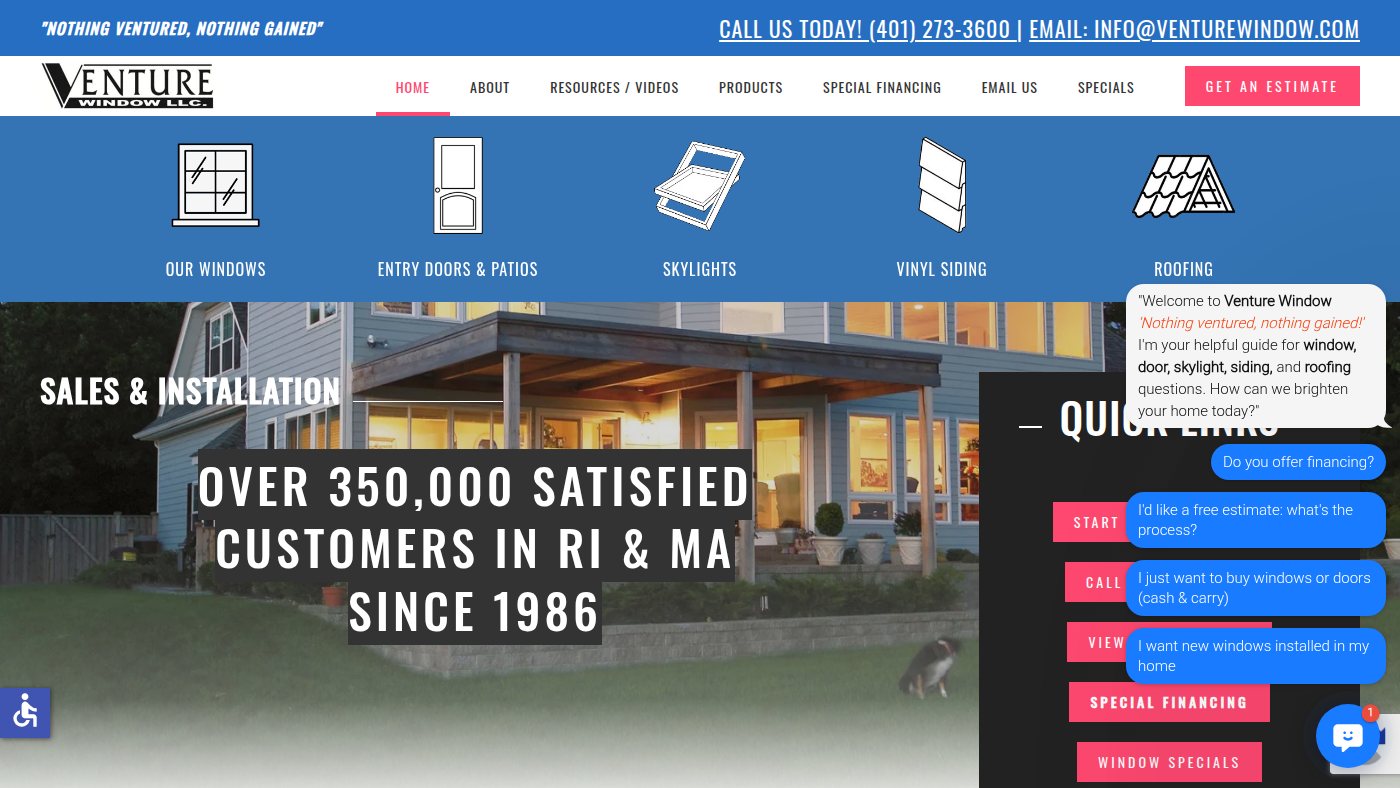 The home page of venturewindow.com