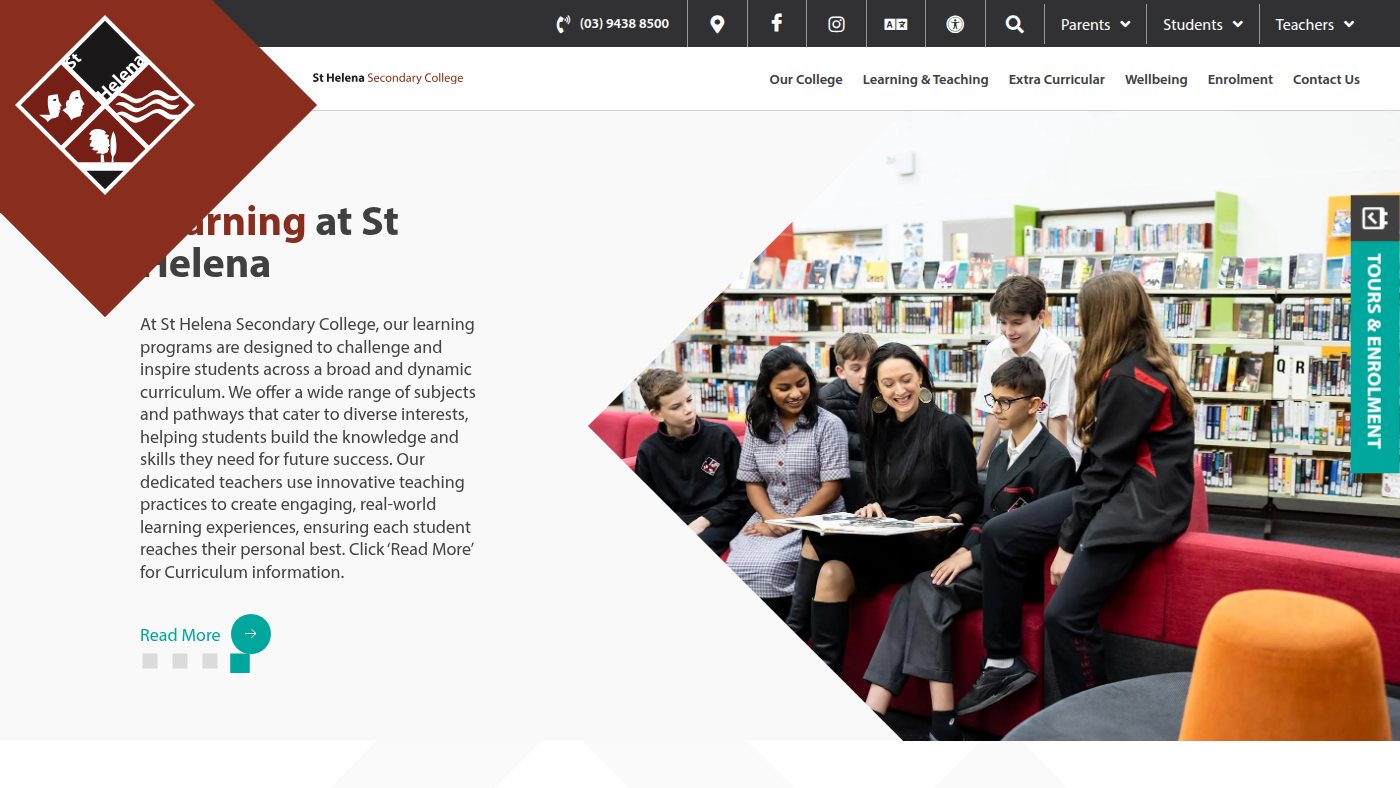The home page of sthelena.vic.edu.au