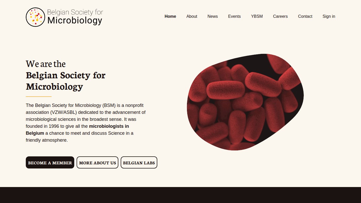 The home page of belsocmicrobio.be
