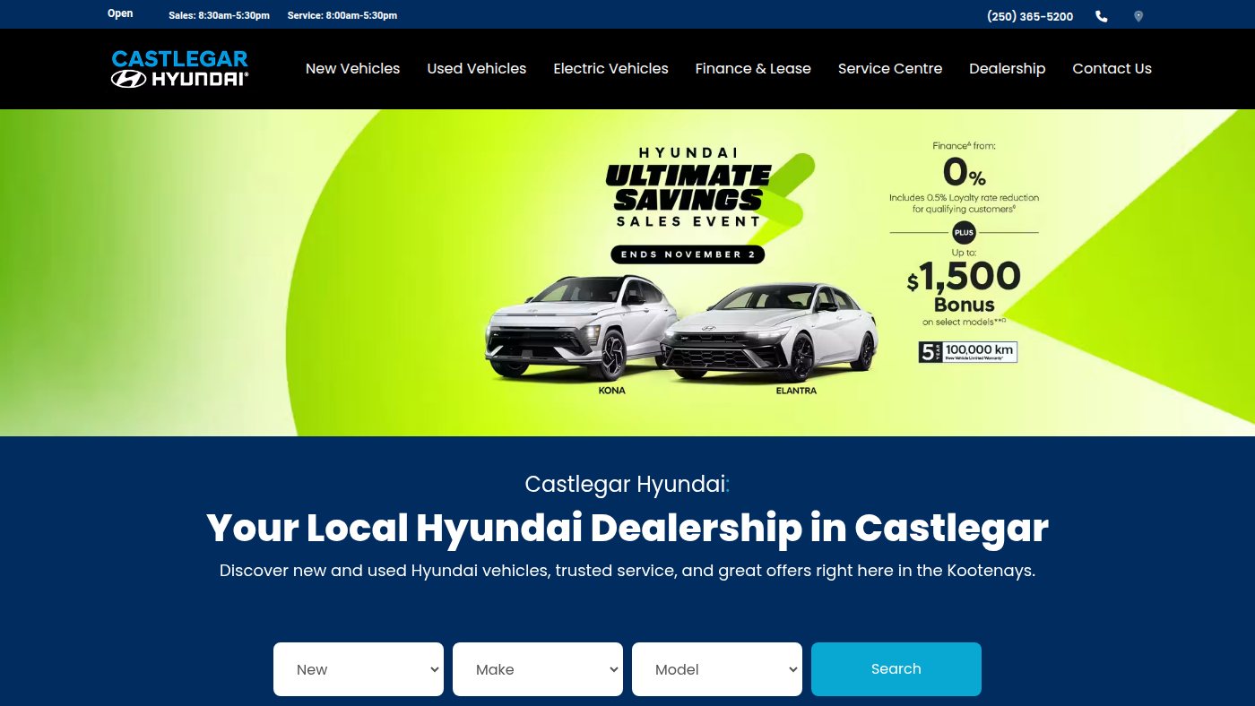 The home page of castlegarhyundai.com