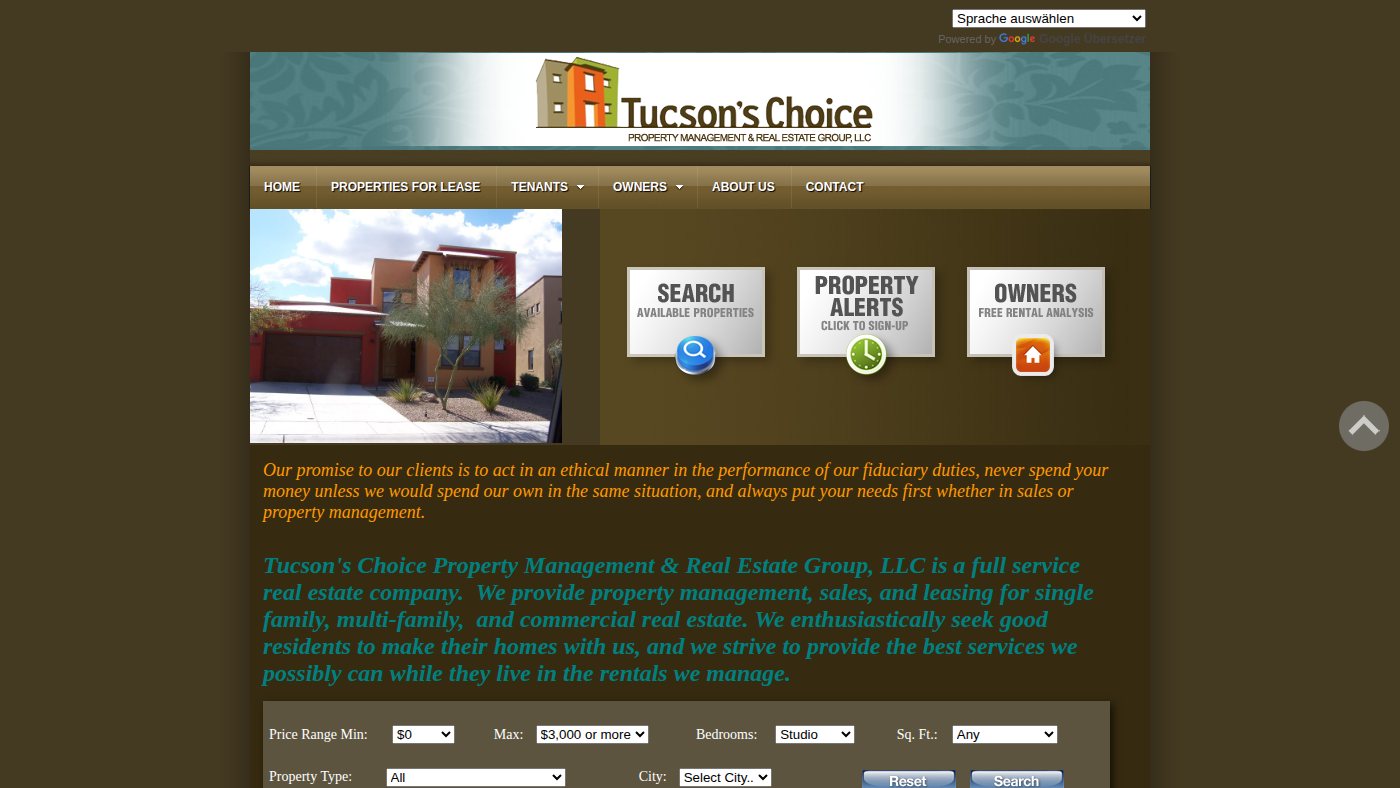 The home page of tucsonschoice.com