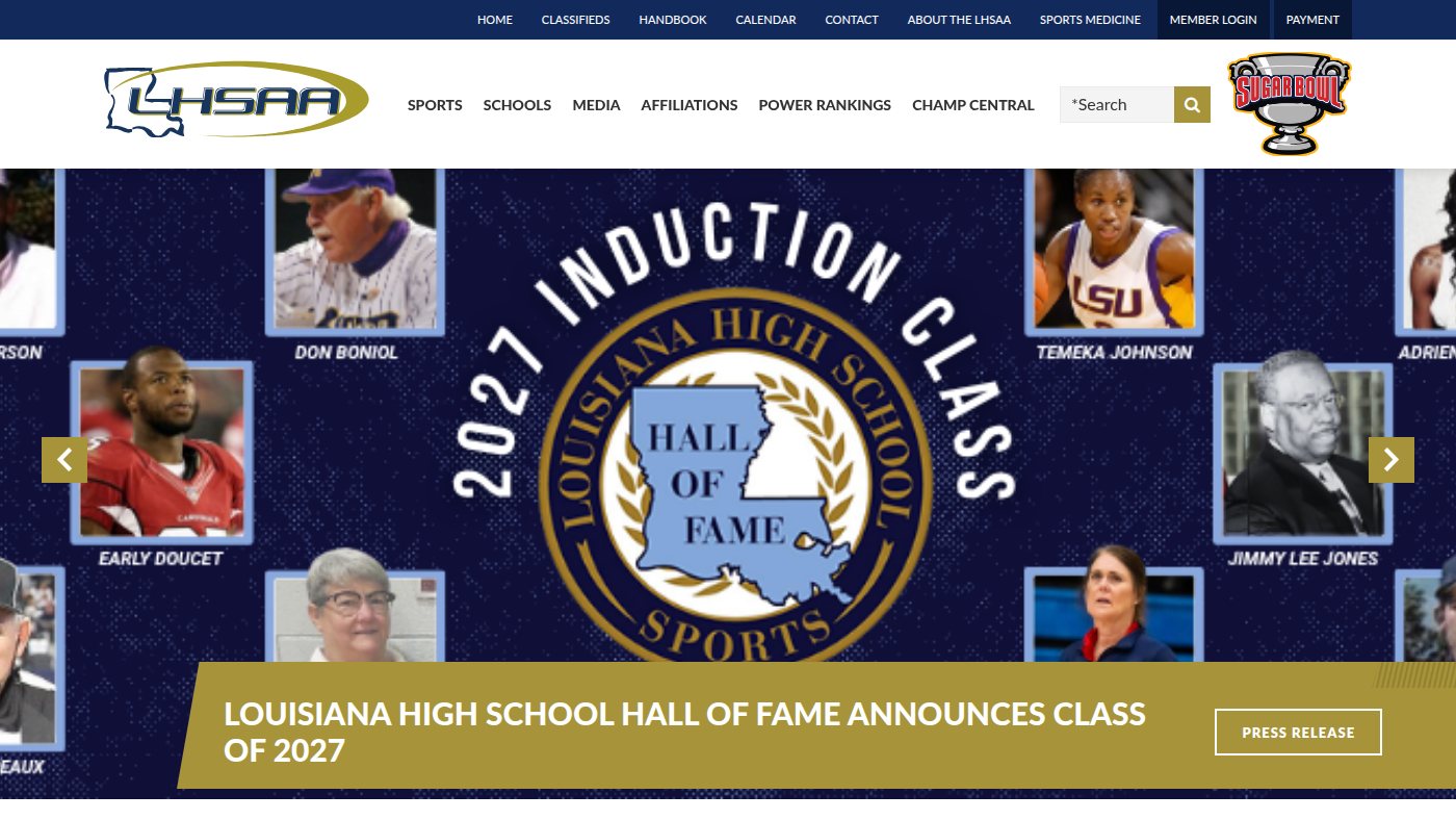 The home page of lhsaa.org