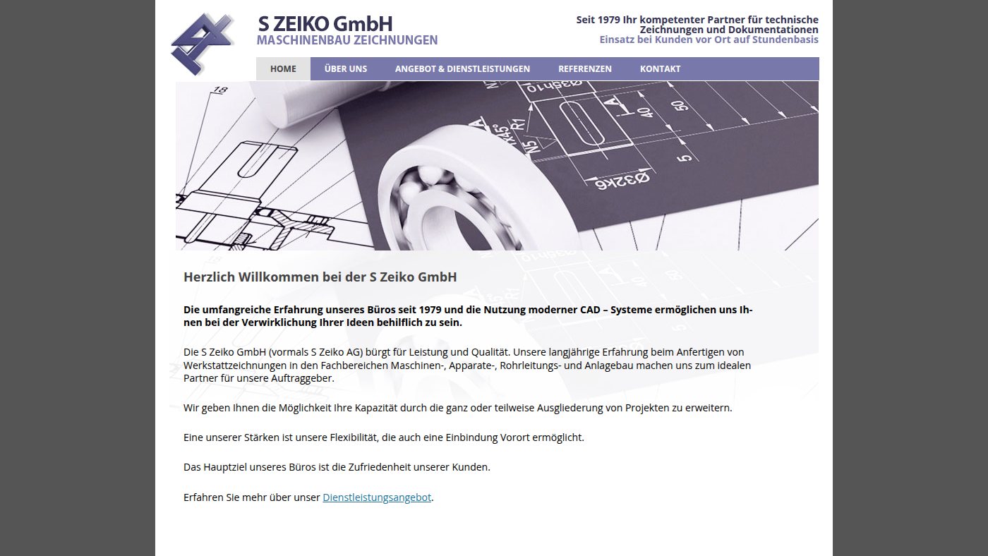 The home page of zeiko.ch